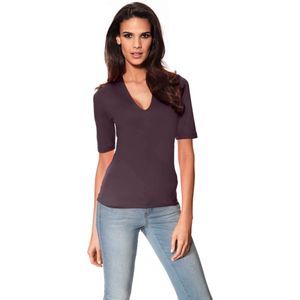 Bikini - Pruim - 90% Polyamide 10% Elastaan - V-hals Korte Mouwen