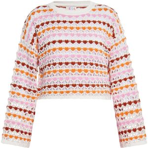 IZIA Trui  donkeroranje / pastelroze / roestrood / wit