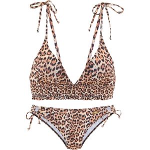 Look - Beugelbikini - Bruin Gedessineerd - Verwijderbare Softcups