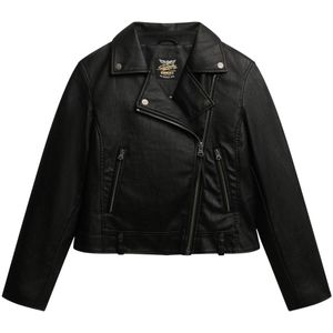Superdry - Tussenjas - Zwart - Bikerjack - Imitatieleder