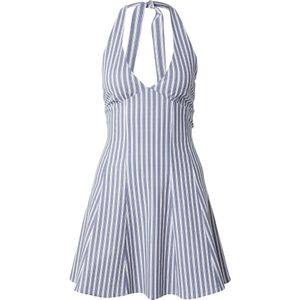 Bershka Jurk  blauw / wit