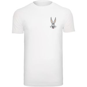 F4NT4STIC Shirt 'Looney Tunes Bugs Bunny'  lichtgrijs / poederroze / zwart / wit