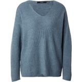 VERO MODA Trui 'VMCREWLEFILE'  blauw gemêleerd
