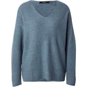 VERO MODA Trui 'VMCREWLEFILE'  blauw gemêleerd