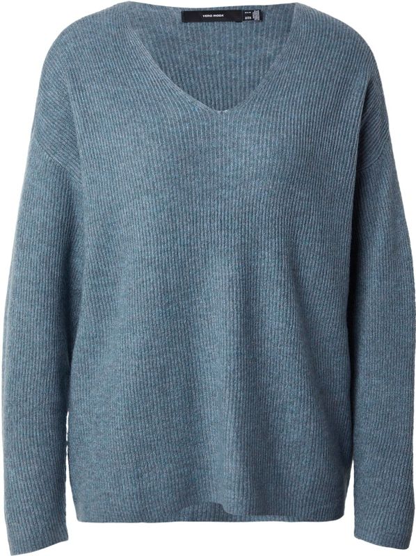 VERO MODA Trui 'VMCREWLEFILE'  blauw gemêleerd