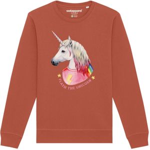 Watapparel Sweatshirt ' Flash, the unicorn '  lichtbruin / gemengde kleuren