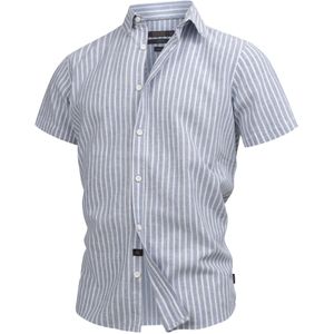 INDICODE JEANS Overhemd 'Bravida'  blauw / wit