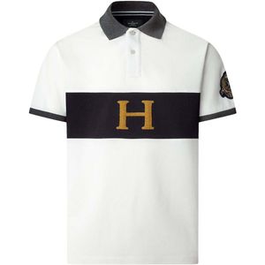 Hackett London - HM5600030 - Polo - Wit - Katoen - Korte Mouwen