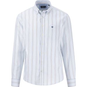 FYNCH-HATTON - Overhemd - Beige - Regular Fit - Lange Mouw - Gestreept