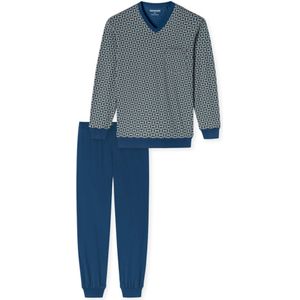 Schiesser - Lange Pyjama - Blauw - Katoen