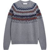 ARMEDANGELS - Trui - Blauw - Grijs - Oranje - Lange Mouw - Ronde Hals