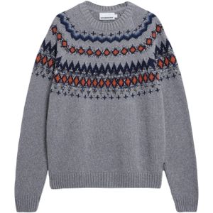 ARMEDANGELS - Trui - Blauw - Grijs - Oranje - Lange Mouw - Ronde Hals
