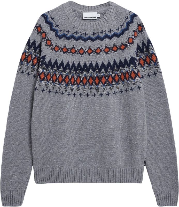 ARMEDANGELS - Trui - Blauw - Grijs - Oranje - Lange Mouw - Ronde Hals