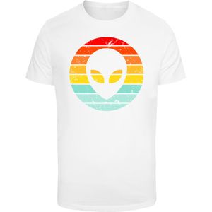 F4NT4STIC Shirt 'Alien Retro Sonnenuntergang'  blauw / geel / rood / wit