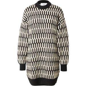 florence by mills exclusive for ABOUT YOU Gebreide jurk 'Windy Drive'  zwart / wit