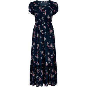 Apricot - Jurk - Navy - 7/8 Lengte - V-hals - Bloemenprint
