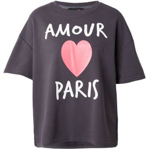 miss goodlife Sweatshirt 'Amour Paris'  antraciet / knalrood / wit