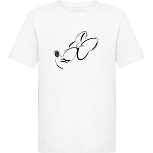 ABSOLUTE CULT Shirt 'Minnie Mouse - Nose Up'  zwart / wit