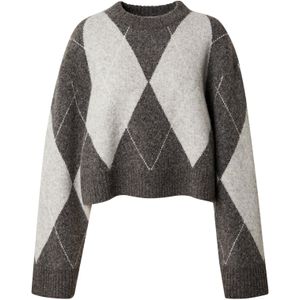 EDITED Trui 'Doro'  donkergrijs / wit