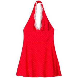 Bershka Jurk  rood / wit