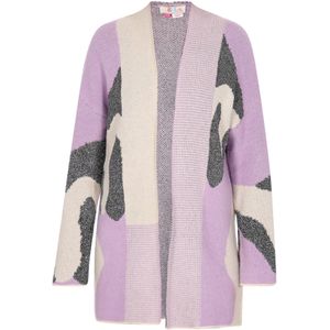 IZIA Gebreid vest  beige / lavendel / zwart
