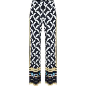 Ana Alcazar Broek 'Zilmoa'  chamois / navy / azuur / wit