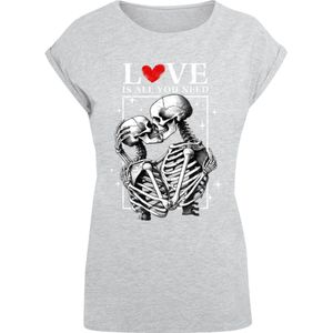 F4NT4STIC Shirt 'Love is all you need'  grijs / rood / zwart / wit