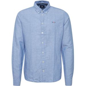 FQ1924 Overhemd 'Fqerlendur'  hemelsblauw / rood / wit