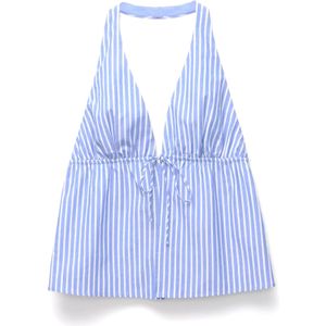 Pull&Bear Top  pastelblauw / lichtblauw / wit