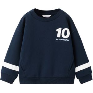 MANGO KIDS Sweatshirt 'DSOCCER'  navy / wit