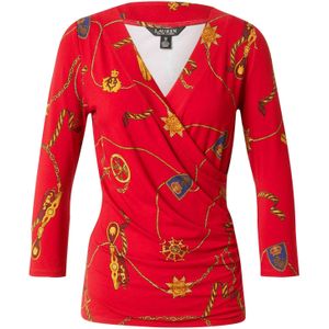 Lauren Ralph Lauren Shirt 'ALAYJA'  marine / bruin / ombergrijs / rood