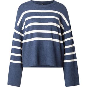 ONLY Trui  donkerblauw / wit