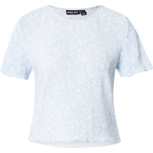 PIECES Shirt 'PCFLORA'  lichtblauw / wit