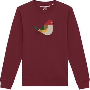 Watapparel Sweatshirt ' Vogel '  gemengde kleuren / bourgogne