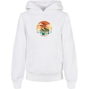 F4NT4STIC Trui 'Sonnenuntergang Berglandschaft'  oranje / wit