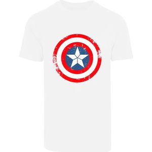 F4NT4STIC Shirt 'Marvel Captain America Schild'  royal blue/koningsblauw / donkerrood / wit