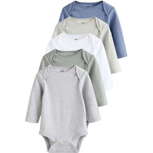 Next Rompertje/body  duifblauw / stone grey / donkergrijs / wit