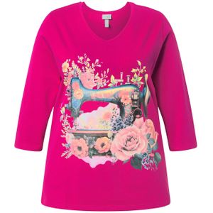 Ulla Popken Shirt  blauw / fuchsia / rosa