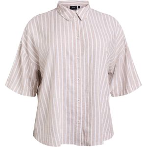 Zizzi Blouse 'Vlina'  nude / wit