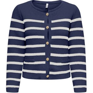 ONLY Gebreid vest 'ONLLAURA'  donkerblauw / natuurwit