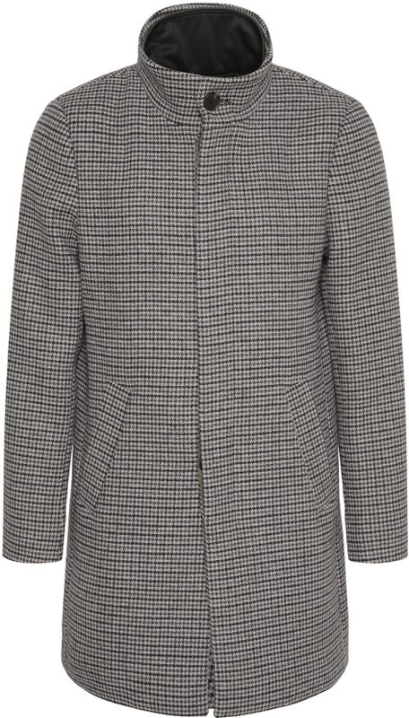 Slim fit lange jas met wol, model 'HARVEY'