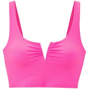 Look - Bikinitop - Pink - Rib-look - Verwijderbare Softcups