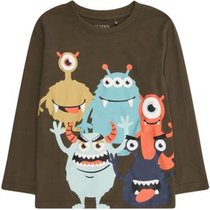 BLUE SEVEN Shirt  donkerblauw / kaki / oranje / wit