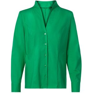 Blouse - Grasgroen - Katoen - Lange Mouwen - Knoopsluiting