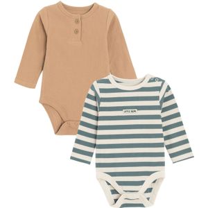 Cool Club Rompertje/body  cyaan blauw / lichtbruin / wit