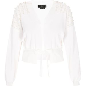 faina Gebreid vest  wit