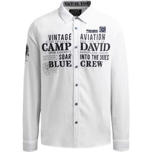 CAMP DAVID Overhemd  grijs / zwart / wit