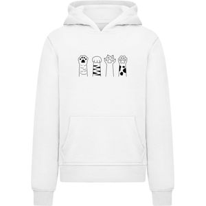 Merchcode Sweatshirt 'Cat Paws'  zwart / wit