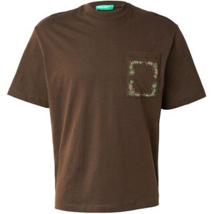 UNITED COLORS OF BENETTON Shirt  donkerbruin / lichtgroen / rosa