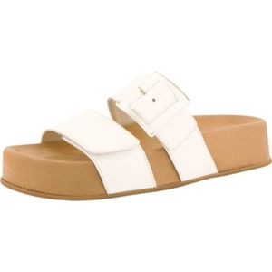 Sandalen - Effen - Imitatieleer - Middelhoge Hak